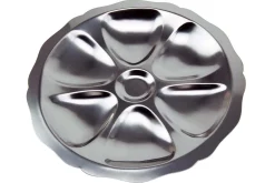 Assiette à huîtres 6 empreintes en acier inoxydable