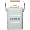 Bac à compost KitchenCraft Living Nostalgia en acier gris 3L