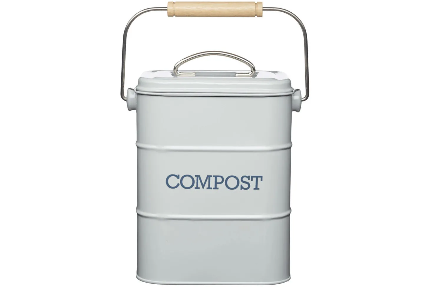 Bac à compost KitchenCraft Living Nostalgia en acier gris 3L