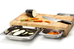 Bac gastronorme en inox pour planche à découper Continenta - 32,5x26,5x4cm