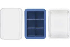 Bac à glaçons XL OXO en silicone avec couvercle - 18,4x13x3,6cm