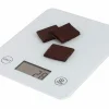 Balance de cuisine électronique écran LCD modèle Slim blanc avec plateau en verre