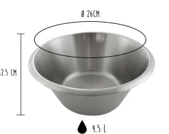 Bassine pâtissière professionnelle Matfer 100% acier inox - Diamètre 26cm