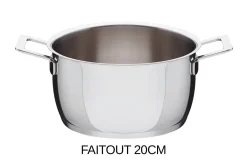 Batterie de cuisine Alessi Pots&Pans 7 pièces tout inox 18/10 design par Jasper Morrison