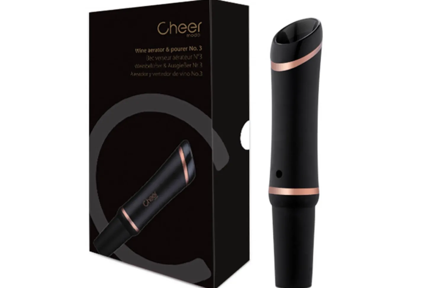 Bec aérateur et verseur Cheer Moda Bouquet - Noir & Bronze