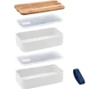 Bento Akinod 11:46 blanc avec couvercle en acacia 1,4L