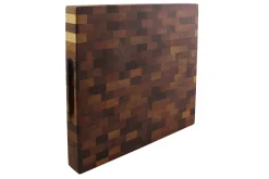 Billot de cuisine Wusaki en bois de noyer damier - 35 x 35 x 4 cm