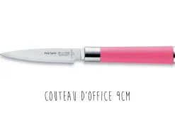 Bloc acrylique 4 couteaux de cuisine Dick Pink Spirit manche rose