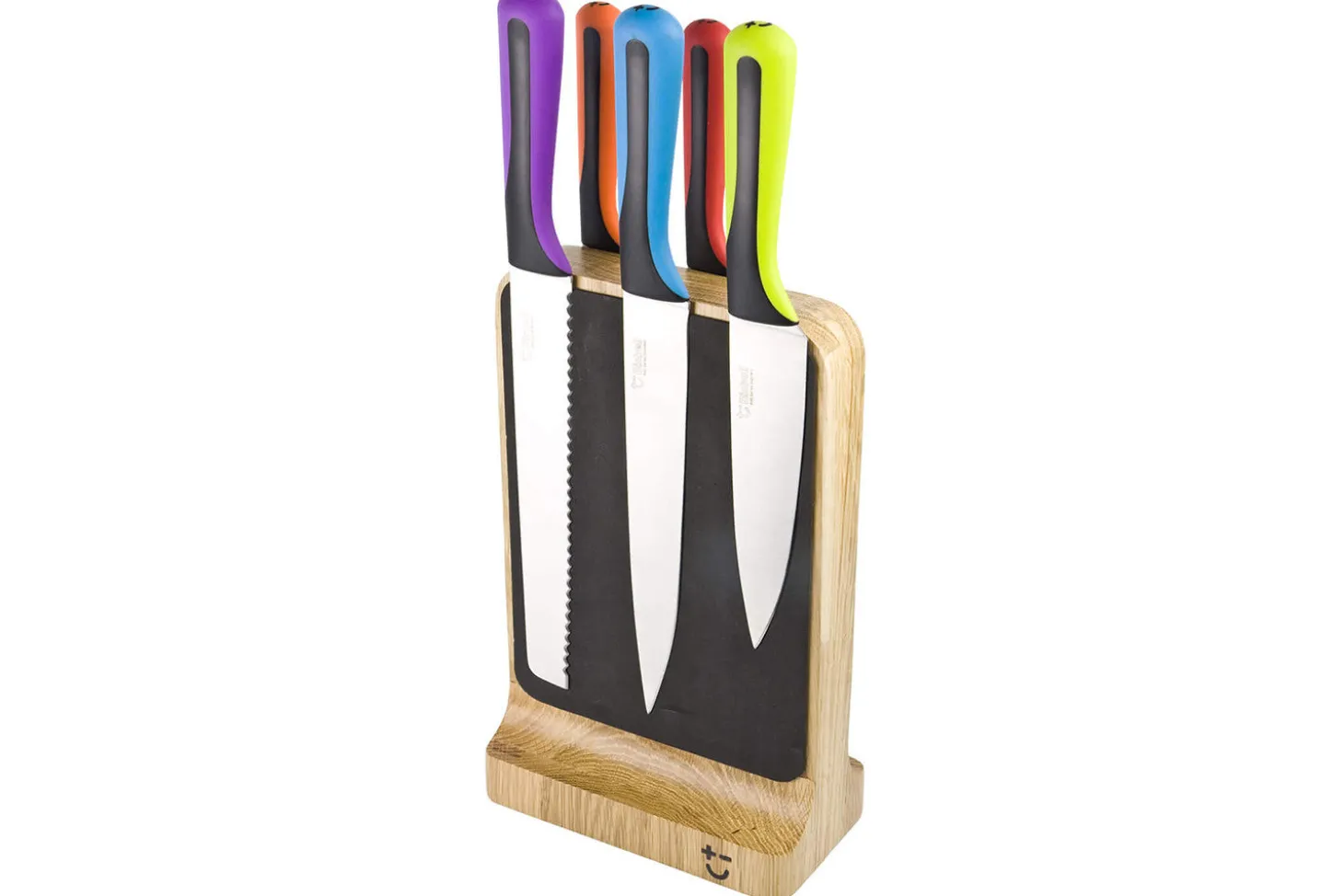 Bloc aimanté Bisbell en chêne massif soft touch pour 8 couteaux