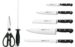 Bloc bois Arcos CLASICA 5 couteaux forgés + 2 accessoires