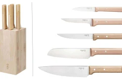 Bloc bois de hêtre 5 couteaux cuisine Opinel Parallèle spécial viande