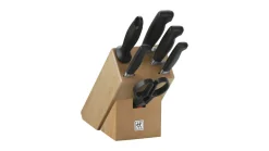 Bloc couteaux bois naturel 6 pièces Zwilling Four Star lames forgées