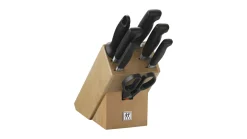 Bloc couteaux bois naturel 7 pièces Zwilling Four Star lames forgées
