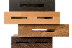Bloc 6 couteaux forgés Wüsthof Crafter design en chêne, érable et hêtre