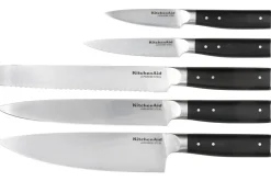 Bloc 5 couteaux Kitchen Aid Classic en bois de bouleau + ciseaux