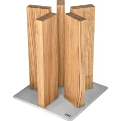 Bloc cuisine vide KAI Stonehenge aimanté en chêne et acier inoxydable - 10 places
