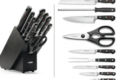 Bloc de 9 couteaux Wusthof Classic forgés coloris anthracite