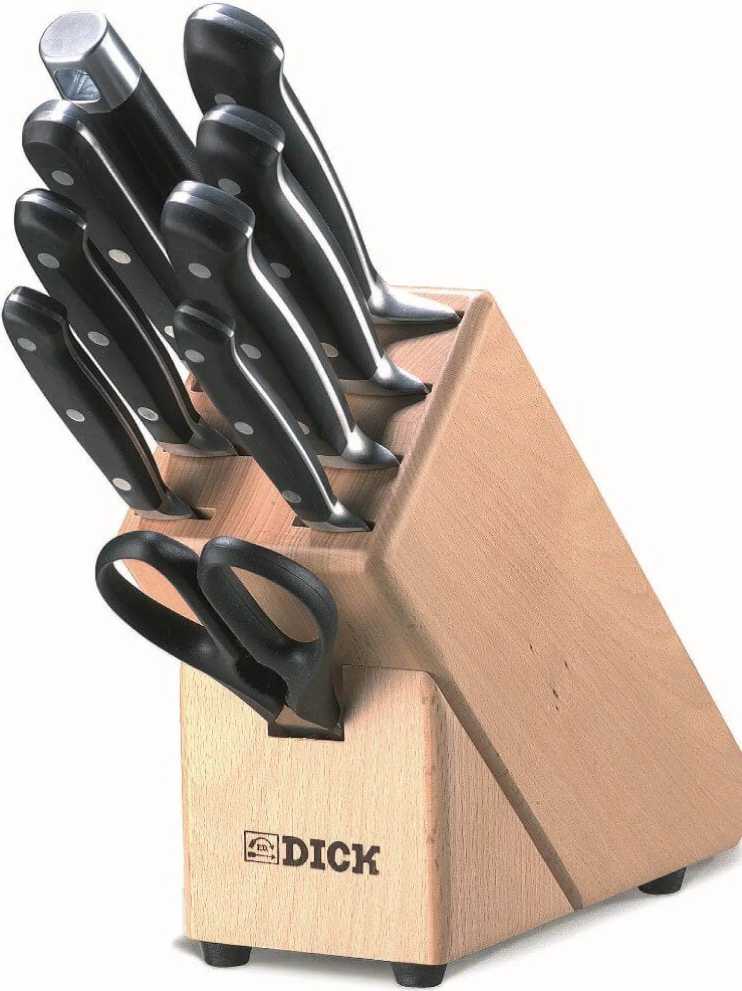 Bloc en bois 6 couteaux forgés + 3 accessoires DICK Premier Plus