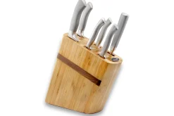 Bloc en bois de 5 couteaux + 1 fourchette Déglon Oryx design monobloc