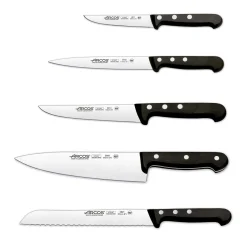Bloc en noyer 5 couteaux Arcos UNIVERSAL lames acier inox NITRUM