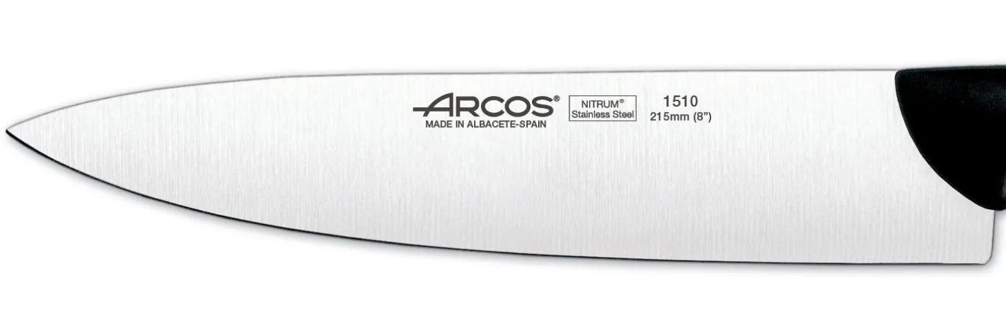 Bloc en pin 4 couteaux + 1 ciseaux Arcos MAITRE lames acier inox NITRUM