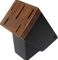 Bloc SABATIER Perigord en noyer laqué noir 5 couteaux forgés acier inox