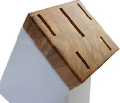 Bloc SABATIER Provençao en olivier laqué blanc 5 couteaux forgés acier inox