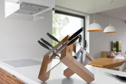 Bloc vide Artelegno Grand Prix en bois et plexiglass pour 10 couteaux de cuisine
