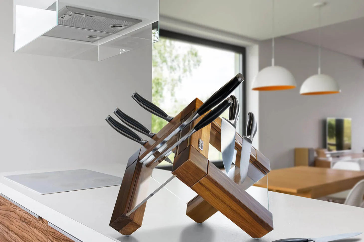 Bloc vide Artelegno Grand Prix en bois et plexiglass pour 10 couteaux de cuisine