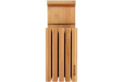 Bloc vide Kyocera ergonomique en bambou pour 4 couteaux