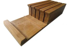 Bloc vide Kyocera ergonomique en bambou pour 4 couteaux