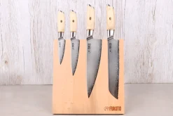 Bloc vide magnétique Fukito en hêtre massif pour 4 couteaux de cuisine