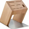 Bloc vide Rösle Knife X en bois d'orme pour 7 couteaux de cuisine et 1 paire de ciseaux