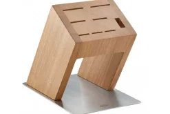 Bloc vide Rösle Knife X en bois d'orme pour 7 couteaux de cuisine et 1 paire de ciseaux