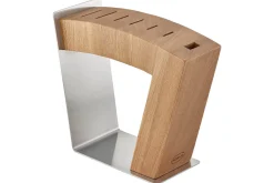 Bloc vide Rösle Move X en bois d'orme pour 6 couteaux et 1 paire de ciseaux