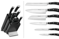 Bloc Wüsthof Classic Ikon noir - 6 couteaux forgés