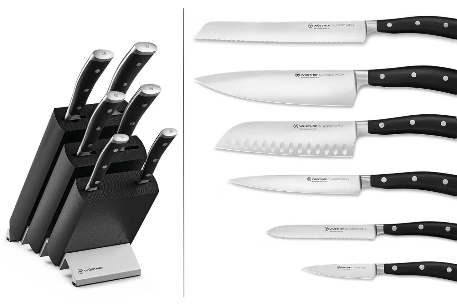Bloc Wüsthof Classic Ikon noir - 6 couteaux forgés
