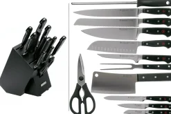 Bloc Wusthof Classic anthracite - 12 pièces forgées
