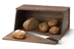 Boite à pain Continenta en bois de noyer 40x26x18,5cm