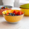 Bol en grès émaillé KitchenCraft motif floral jaune et rouge