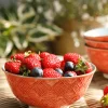 Bol en grès émaillé Kitchen Craft à motif floral gris et rouge