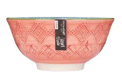 Bol en grès émaillé Kitchen Craft à motif floral gris et rouge