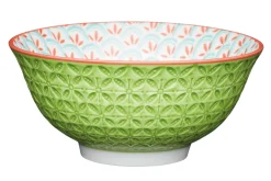 Bol en grès émaillé KitchenCraft motif géométrique vert
