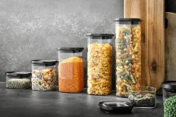 Boîte de conservation Gefu Pantry en verre borosilicate 1400ml + 3 étiquettes autocollantes