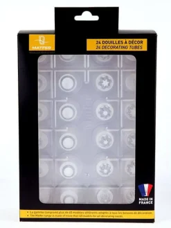 Boîte de 24 douilles choix du pâtissier Matfer en polycarbonate transparent