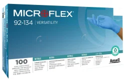 Boîte de 100 gants Ansell Microflex 92-134 à usage unique en nitrile sans poudre