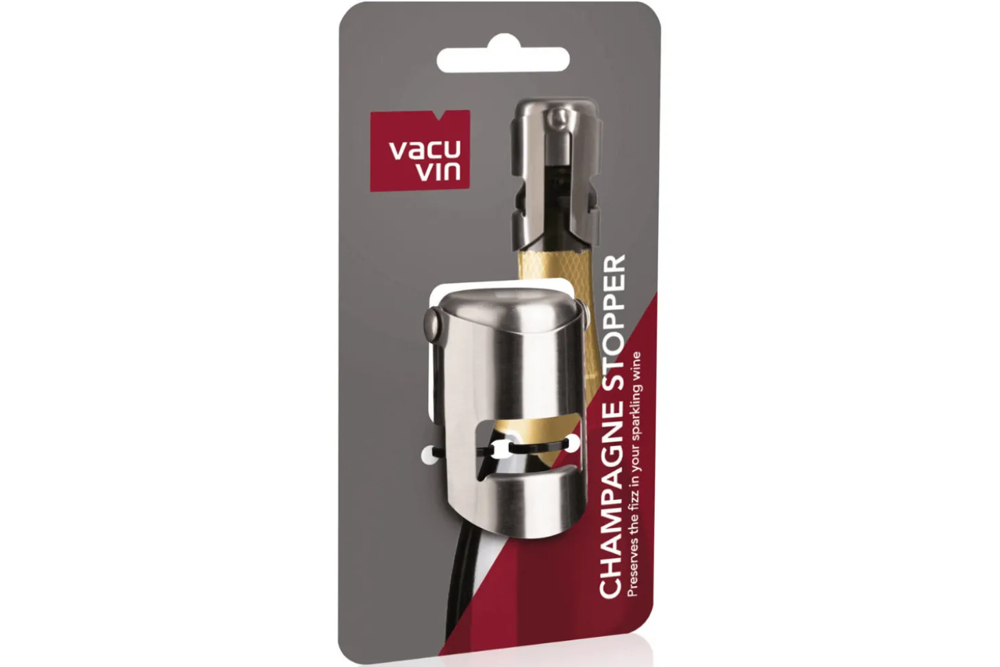 Bouchon champagne Vacu Vin acier brossé