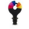 Bouchon en silicone Pulltex pour vin et champagne + 6 marque-verres colorés