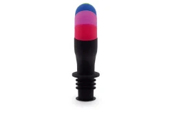 Bouchon en silicone Pulltex pour vin et champagne + 6 marque-verres colorés