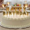 Bougies à piquer "Happy Birthday" Patisdécor dorées